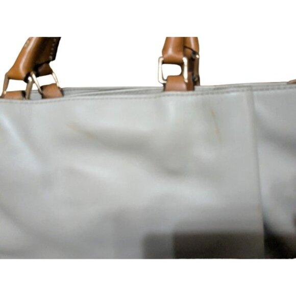 DOONEY & BOURKE City Barlow Large Gray Structured Leather Satchel Tote w/flaws - Picture 4 of 12